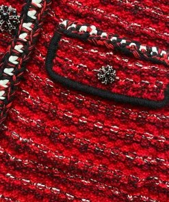 Self-portrait Oversized Red Melange Knit Cardigan READY TO WEAR