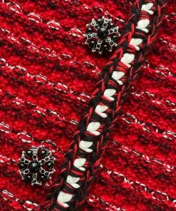 Self-portrait Oversized Red Melange Knit Cardigan READY TO WEAR