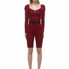 Self-portrait READY TO WEAR Oxblood Knitted Short