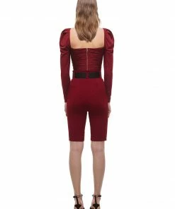 Self-portrait READY TO WEAR Oxblood Knitted Short