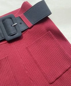 Self-portrait READY TO WEAR Oxblood Knitted Short