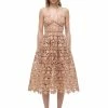 Self-portrait READY TO WEAR Taupe Azaelea Lace Midi Dress