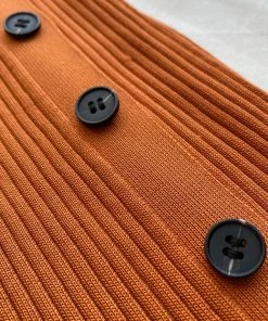 Self-portrait READY TO WEAR Cinnamon Ribbed Knit Midi Dress