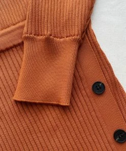 Self-portrait READY TO WEAR Cinnamon Ribbed Knit Midi Dress