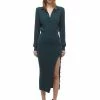Self-portrait Green Cashmere Knit Midi Dress READY TO WEAR