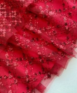 Self-portrait Red Sequin Midi Dress READY TO WEAR