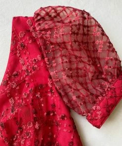 Self-portrait Red Sequin Midi Dress READY TO WEAR