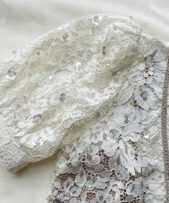 Self-portrait Cream Embellished Tiered Dress