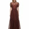 Self-portrait READY TO WEAR Grid Sequin Maxi Dress