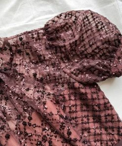 Self-portrait READY TO WEAR Grid Sequin Maxi Dress