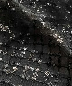 Self-portrait READY TO WEAR Black Grid Sequin Tiered Midi Dress