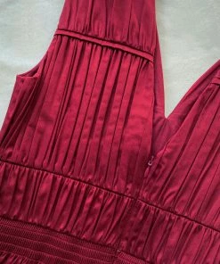 Self-portrait Oxblood Bow Detail Midi Dress READY TO WEAR