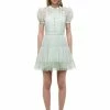 Self-portrait READY TO WEAR Pastel Jade Chiffon Mini Dress