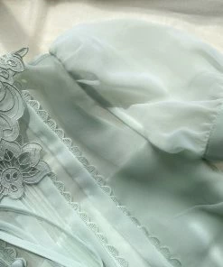 Self-portrait READY TO WEAR Pastel Jade Chiffon Mini Dress