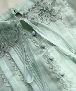 Self-portrait READY TO WEAR Pastel Jade Chiffon Mini Dress