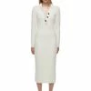 Self-portrait White Fluffy Knit Dress READY TO WEAR
