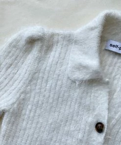 Self-portrait White Fluffy Knit Dress READY TO WEAR