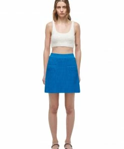 Self-portrait READY TO WEAR Vivid Blue Knit Skirt