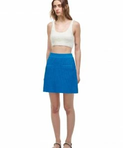 Self-portrait READY TO WEAR Vivid Blue Knit Skirt