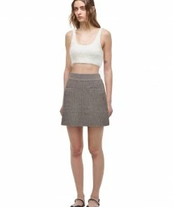 Self-portrait Taupe Cashmere Skirt READY TO WEAR