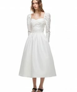 Self-portrait Gathered Bodice Midi Dress