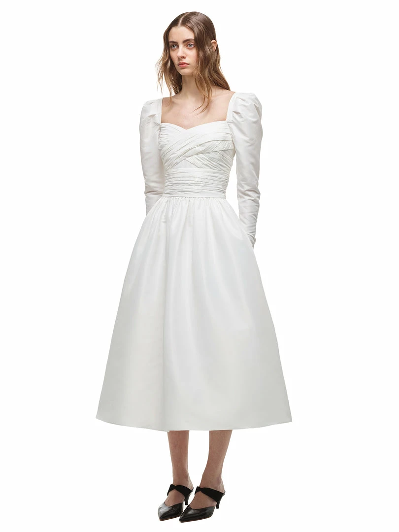 Self-portrait Gathered Bodice Midi Dress