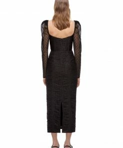 Self-portrait Dot Mesh Gathered Midi Dress READY TO WEAR