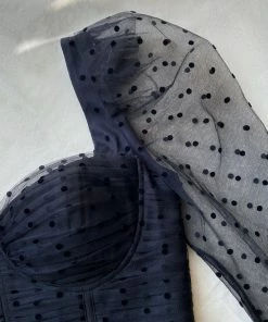 Self-portrait Dot Mesh Gathered Midi Dress READY TO WEAR