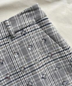 Self-portrait Embellished Check Shorts