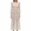 Self-portrait Cream Embellished Cord Lace Midi Dress