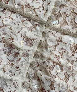 Self-portrait Cream Embellished Cord Lace Midi Dress