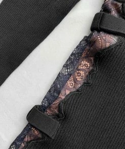 Self-portrait Black Lace Knit Midi Dress