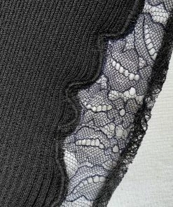 Self-portrait Black Lace Knit Midi Dress