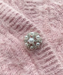 Self-portrait Pink Fluffy Knit Cardigan READY TO WEAR