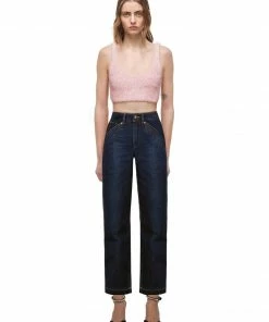 Self-portrait Pink Fluffy Cropped Top READY TO WEAR