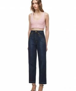 Self-portrait Pink Fluffy Cropped Top READY TO WEAR