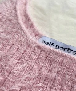 Self-portrait Pink Fluffy Cropped Top READY TO WEAR