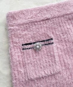 Self-portrait Pink Fluffy Knit Skirt READY TO WEAR