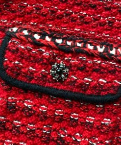 Self-portrait Red Melange Cropped Cardigan READY TO WEAR