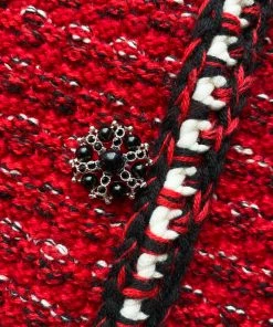 Self-portrait Red Melange Cropped Cardigan READY TO WEAR