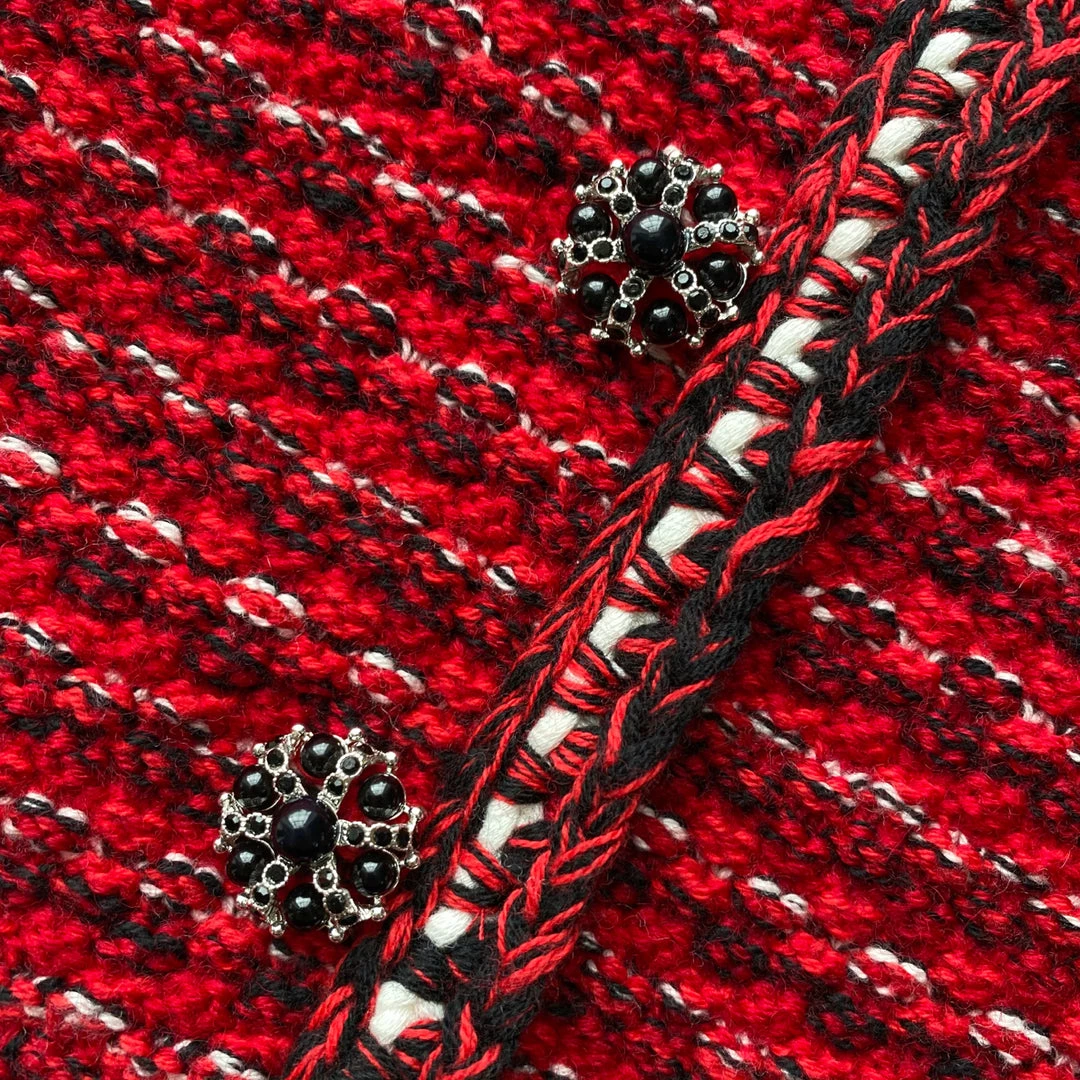 Self-portrait Red Melange Flared Skirt