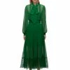 Self-portrait Green Chiffon Trimmed Dress READY TO WEAR