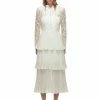 Self-portrait READY TO WEAR Ivory Chiffon Midi Dress