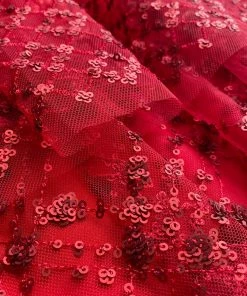 Self-portrait Red Grid Sequin Mini Dress READY TO WEAR