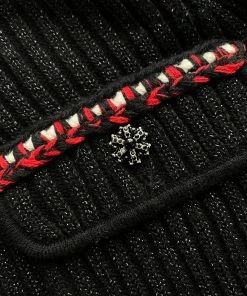 Self-portrait Black Melange Flared Skirt