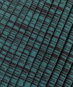 Self-portrait Green And Black Ribbed Knit Dress