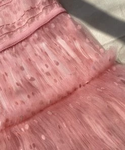 Self-portrait Light Pink Dot Mesh Midi Dress