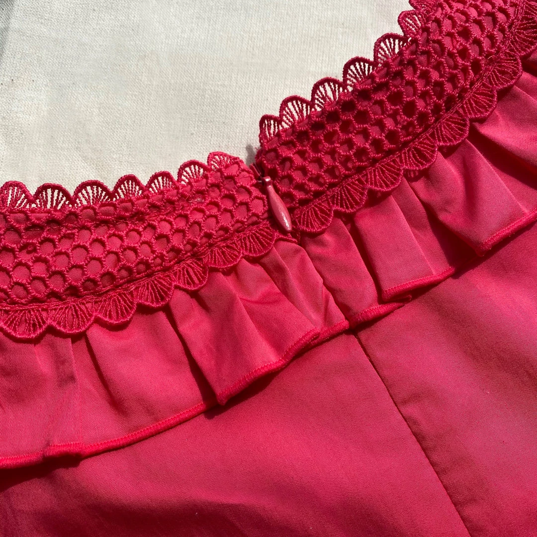 Self-portrait KIDS Pink Cotton Lace-Bib Mini Dress