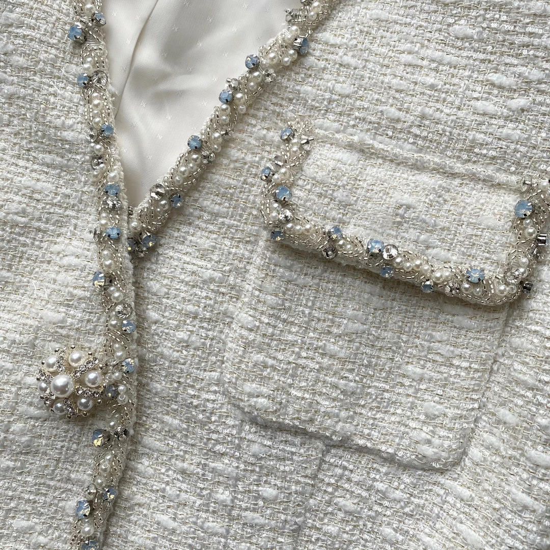 Self-portrait Cream Boucle Mini Dress