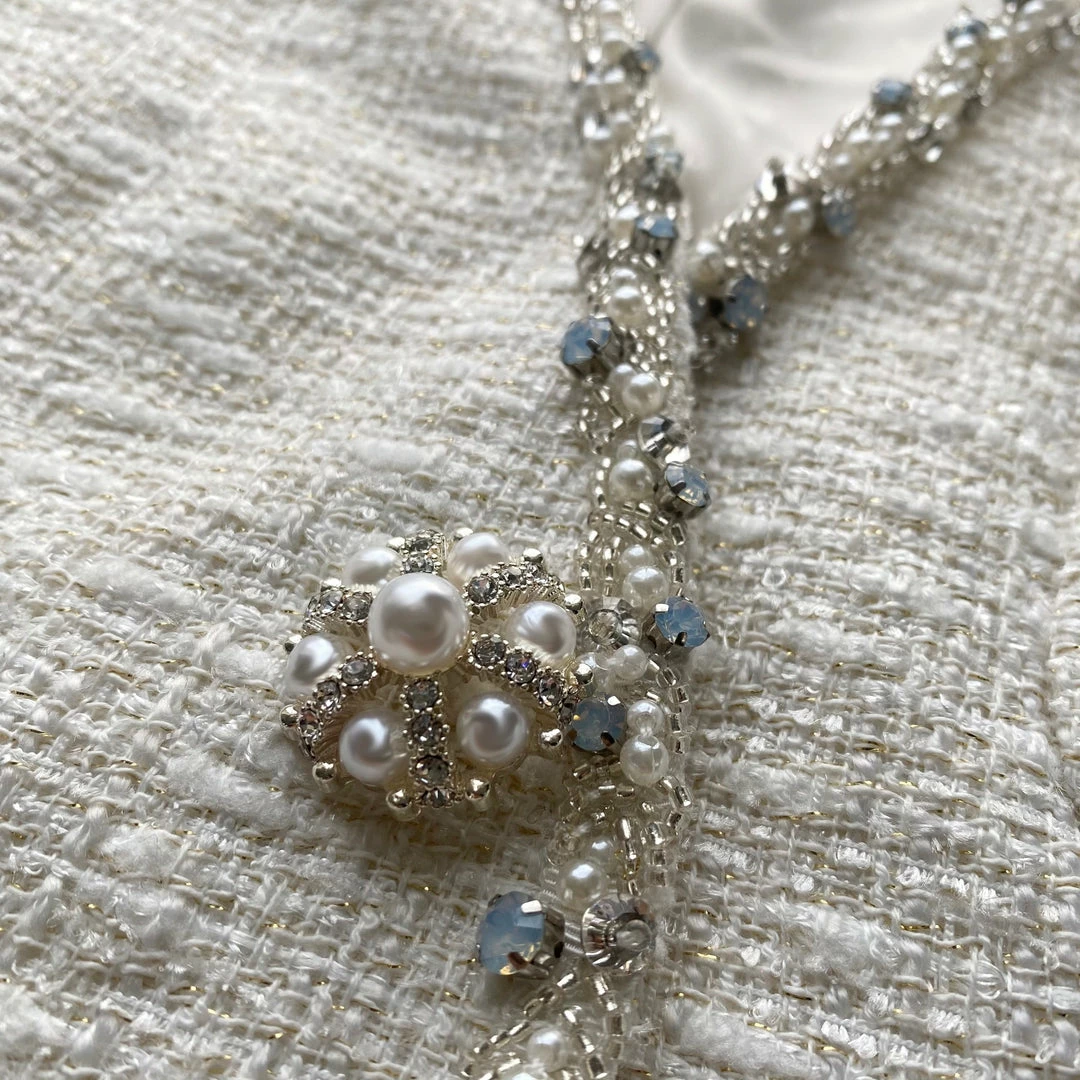 Self-portrait Cream Boucle Mini Dress